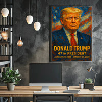 Trump Blaze Determination Expressionism Poster
