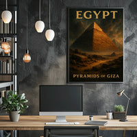 Giza Pyramids Vintage Travel Poster