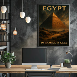 Giza Pyramids Vintage Travel Poster