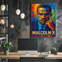 Malcolm X Visionary Leader Poster