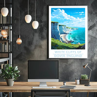 White Cliffs of Dover Scenic Travel Poster