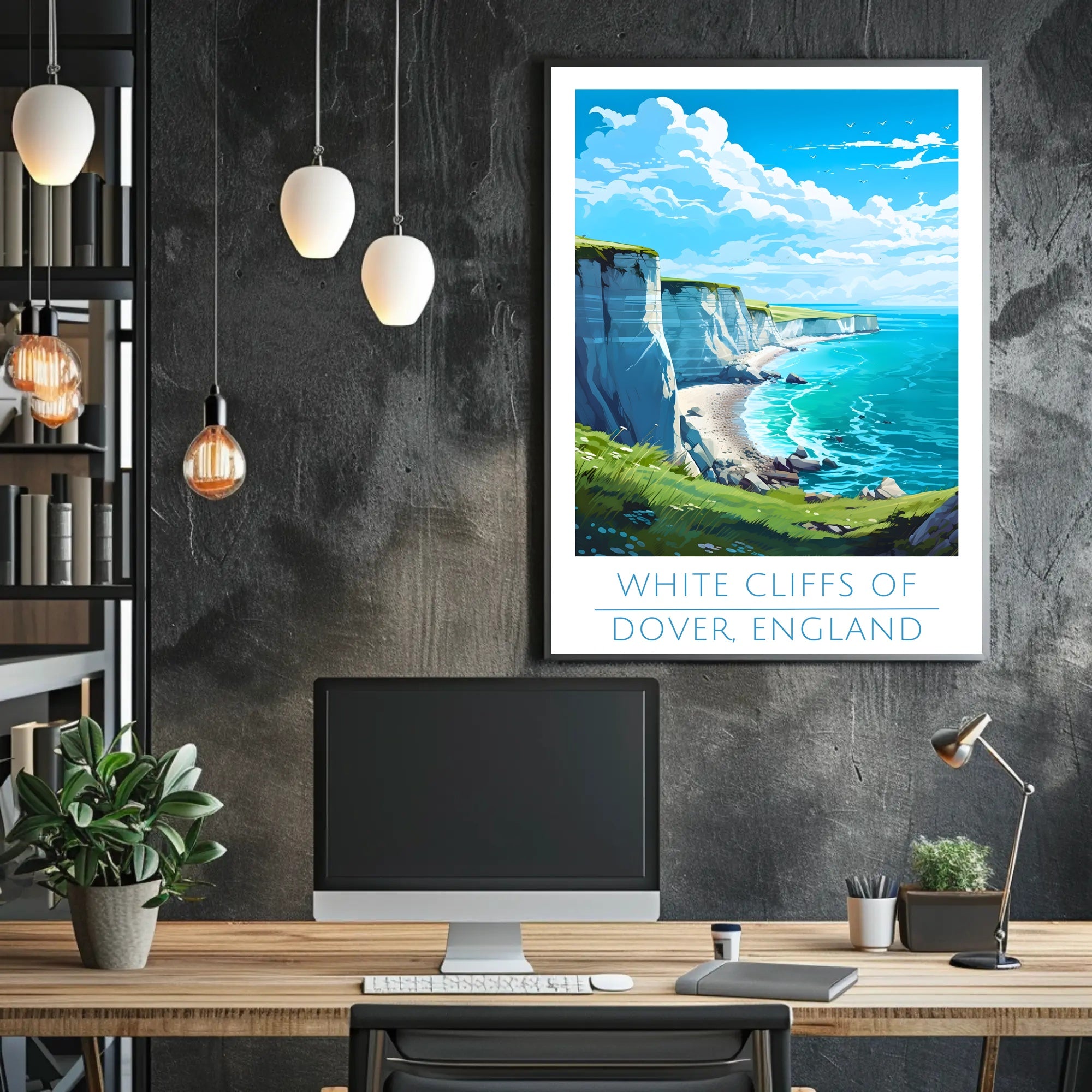 White Cliffs of Dover Scenic Travel Poster