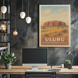 Uluru Vintage Travel Adventure, Northern Territory, Australia Travel Poster