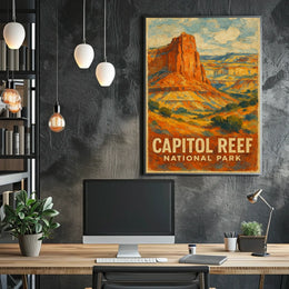 Capitol Reef National Park Breathtaking Desert Vistas Travel Inspired Wanderlust Decor Poster