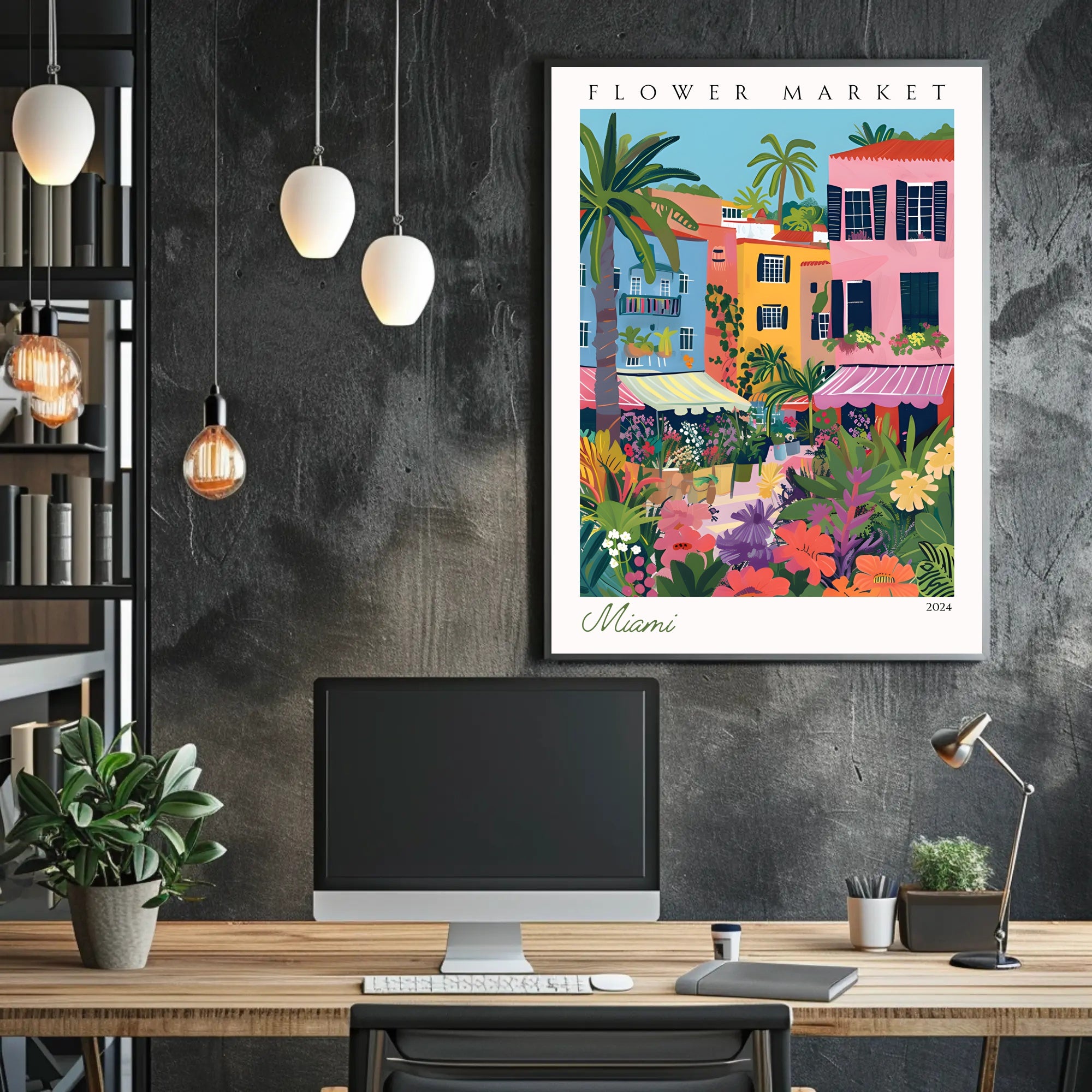 Vibrant Flower Market Poster PosterGoat