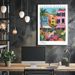 Vibrant Flower Market Poster PosterGoat