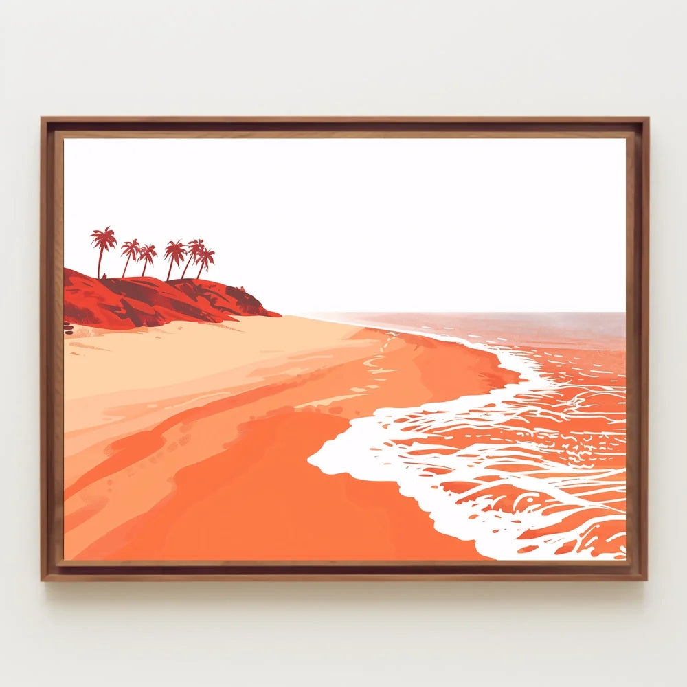 Serene Tropical Beach Minimalist Art Poster