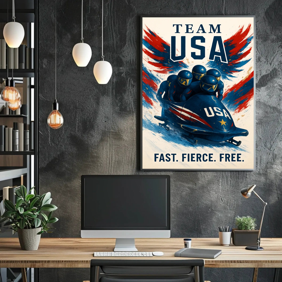 Team USA Bobsled Poster