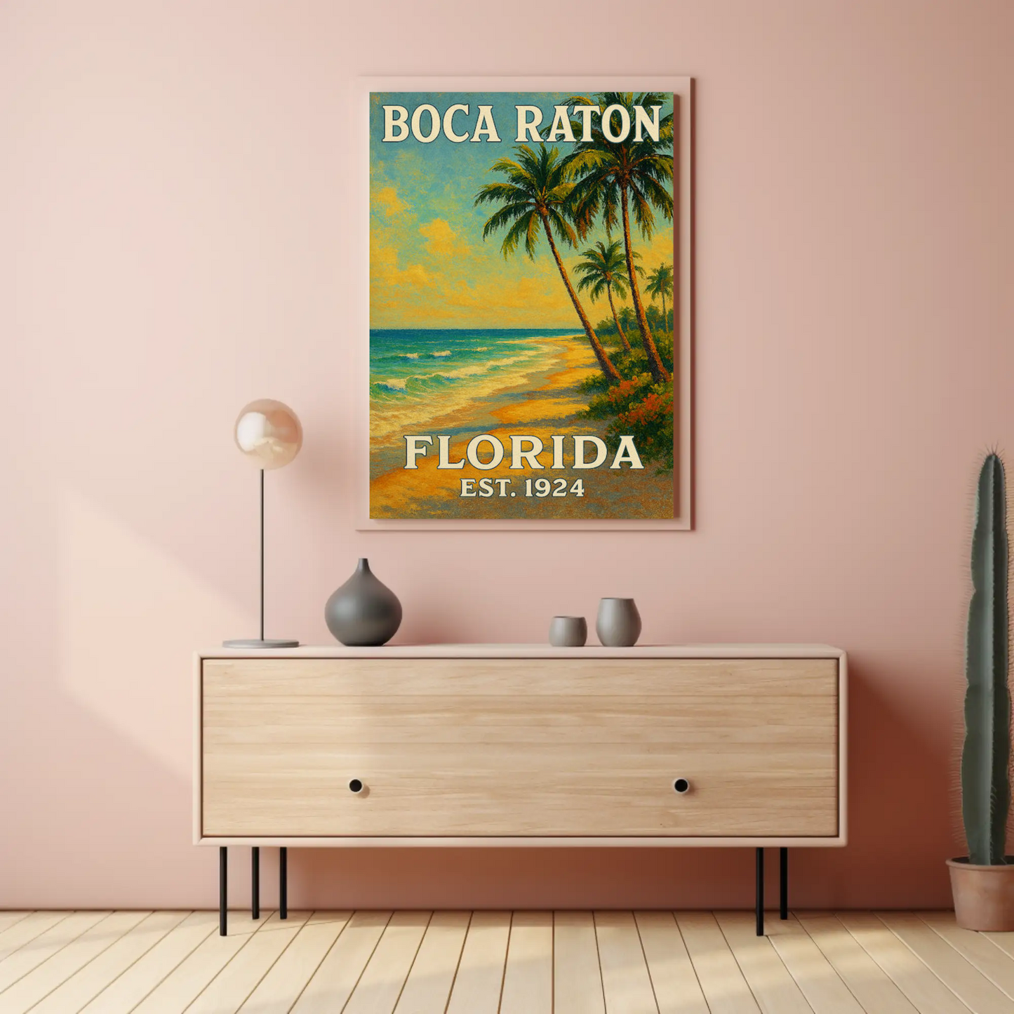 Boca Raton Florida Tropical Beach Palms Poster