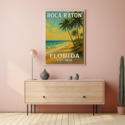 Boca Raton Florida Tropical Beach Palms Poster