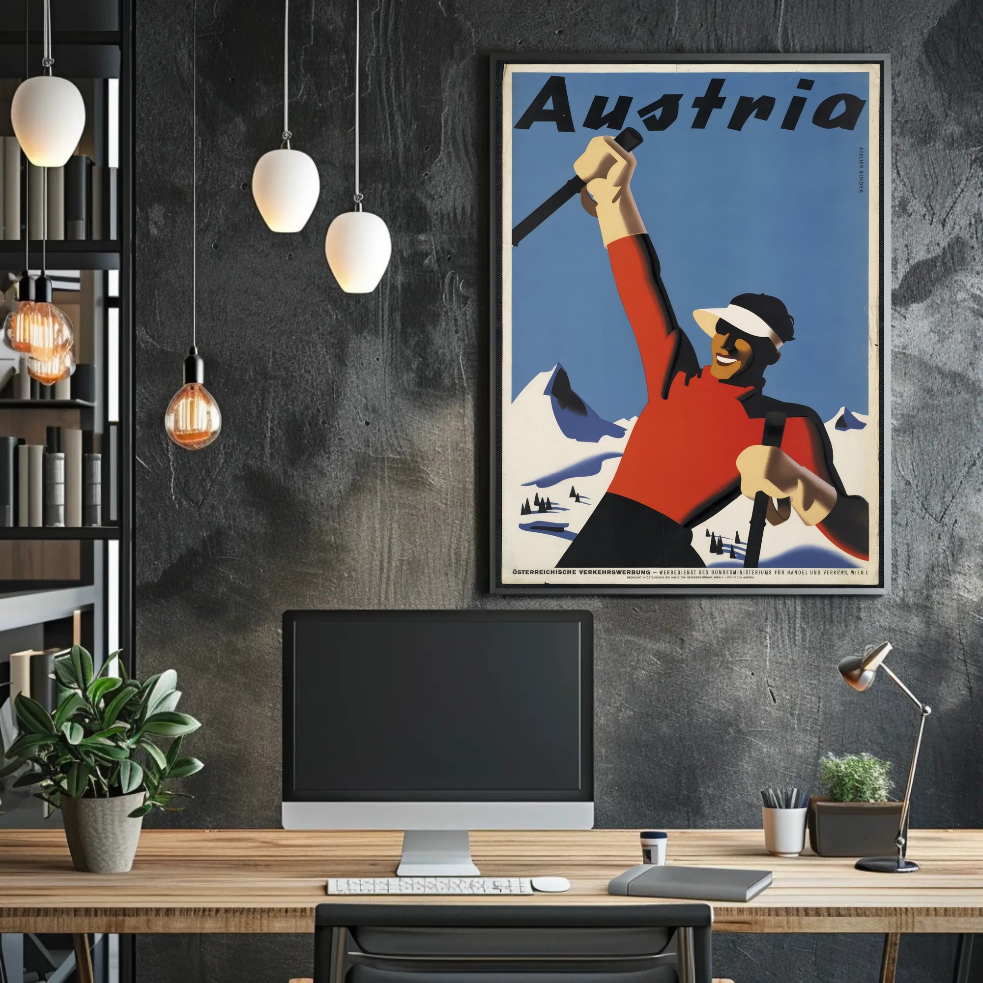 Austria Skiing Poster PosterGoat