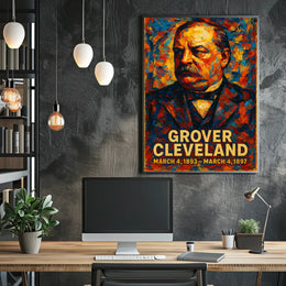 Grover Cleveland 24th President of the United States Glitch Hop Art Poster