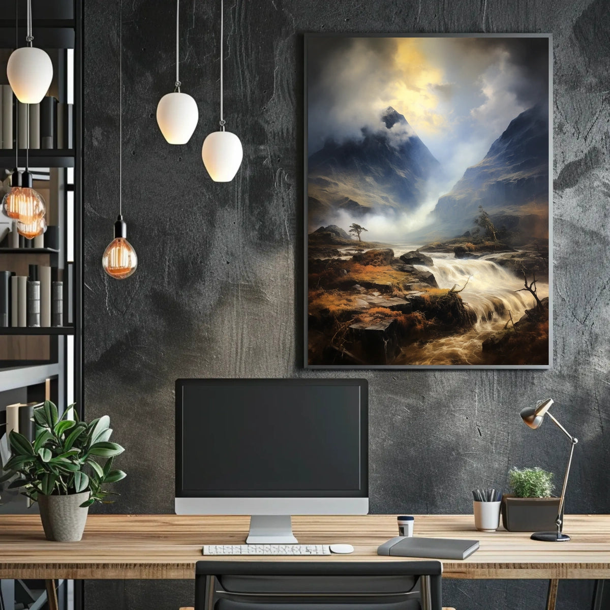 Majestic Mountain Landscape: Photorealistic National Park Poster