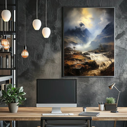 Majestic Mountain Landscape: Photorealistic National Park Poster