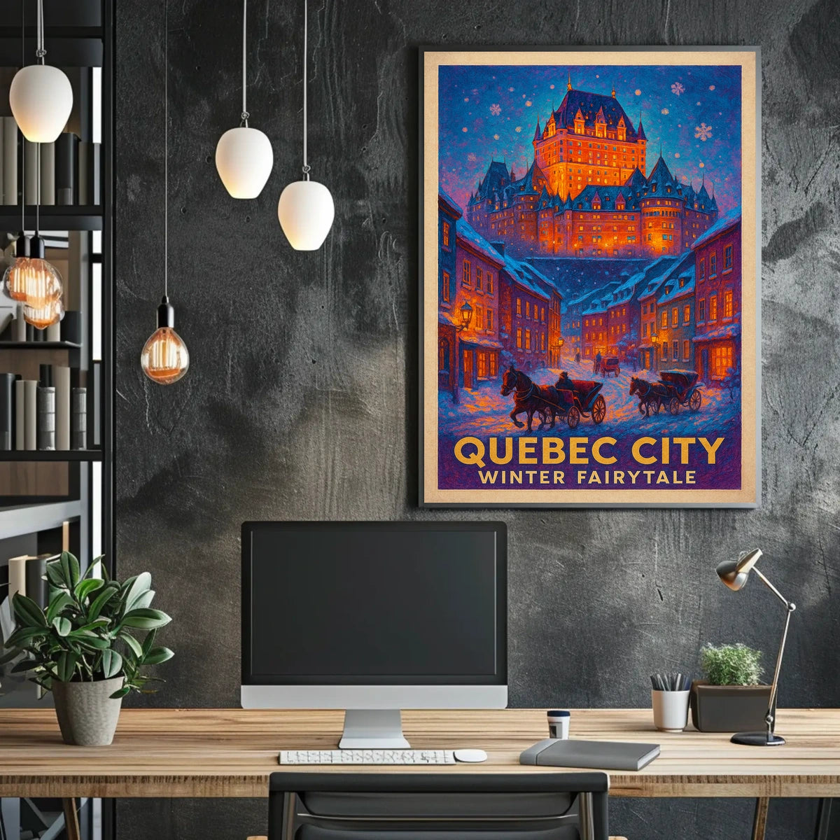 Quebec City Winter Fairytale Poster
