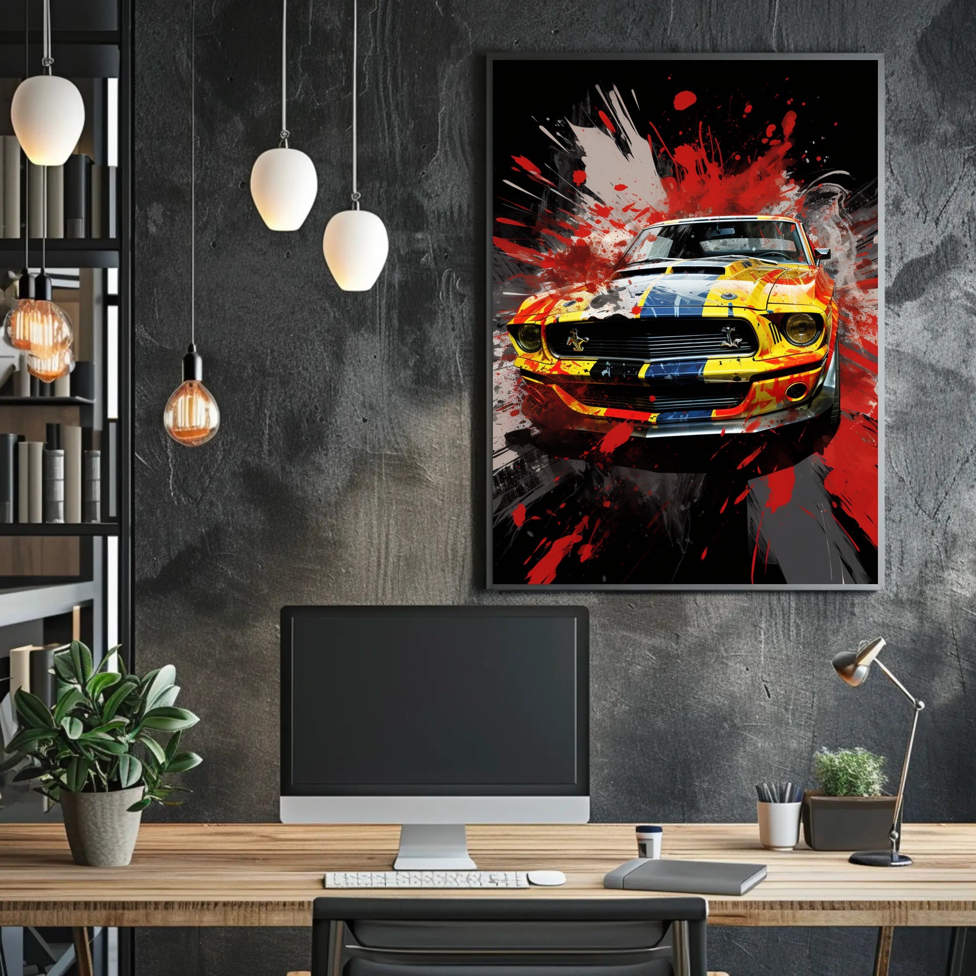 Colorful Automotive Explosion Poster PosterGoat