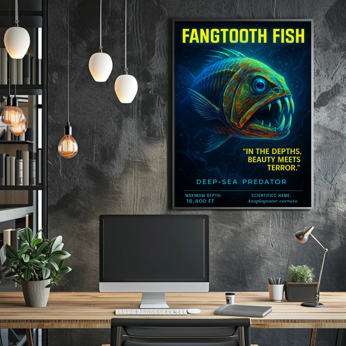 Fangtooth Fish Deep-Sea Predator Poster