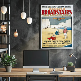 Vintage Broadstairs Seaside Travel Poster for Family Holidays PosterGoat