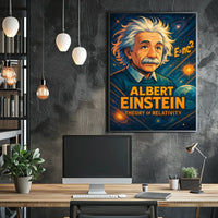 Albert Einstein Relativity Theory Vintage Scientific Art Educational Decor Poster