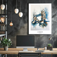 Tower Bridge Watercolor Urban Cityscape Poster PosterGoat