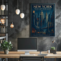 New York Vintage Travel Poster Wall Art Print