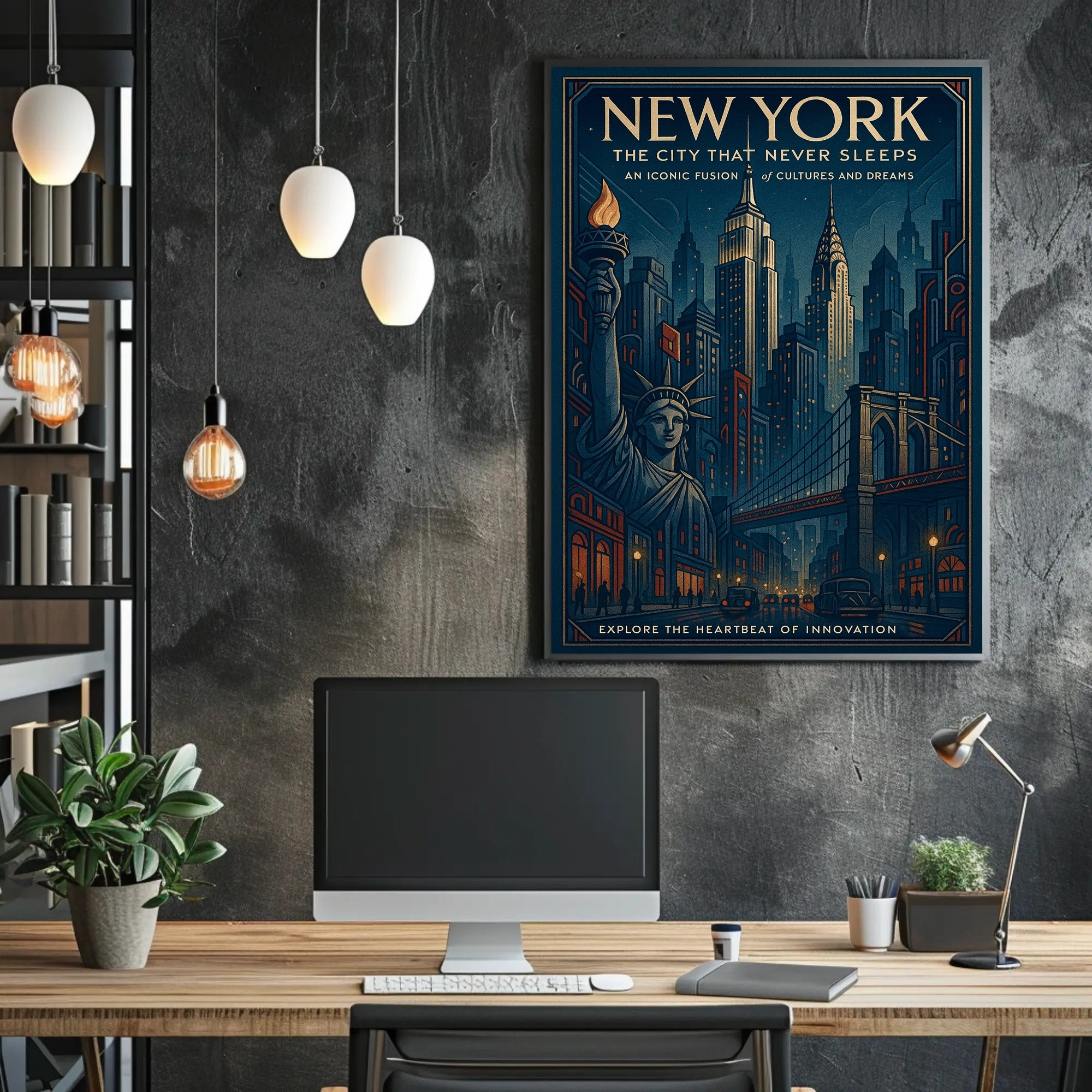 New York Vintage Travel Poster Wall Art Print