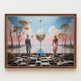 Futuristic Landscape Art Print: Surreal Sci-Fi Poster