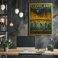 Cleveland Lakefront Glow Poster