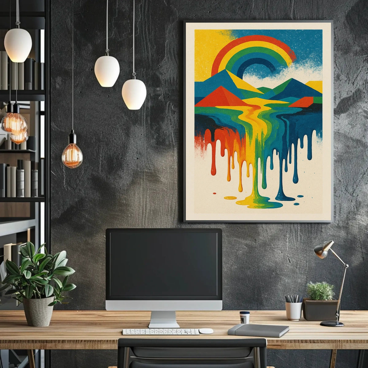 Vibrant Landscape Abstraction Abstract Poster