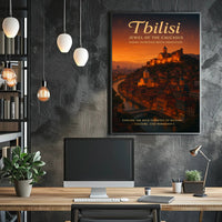 Tbilisi at Sunset: Romantic Urban or Cityscape Poster
