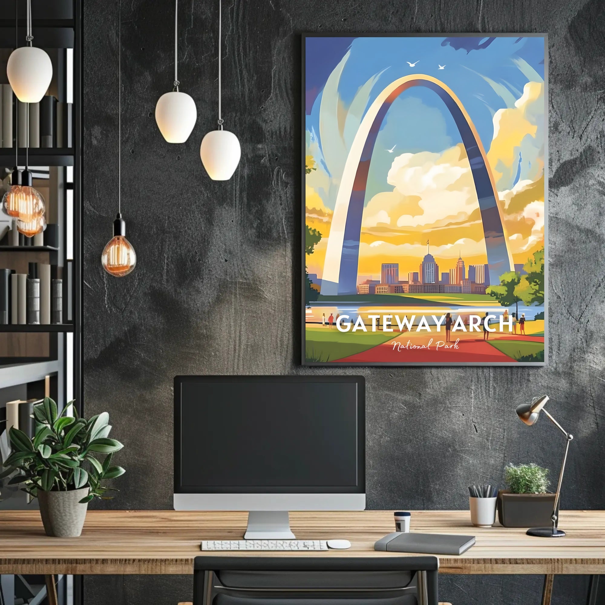 Gateway Arch in Vibrant Skyline National Park Poster