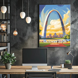 Gateway Arch in Vibrant Skyline National Park Poster