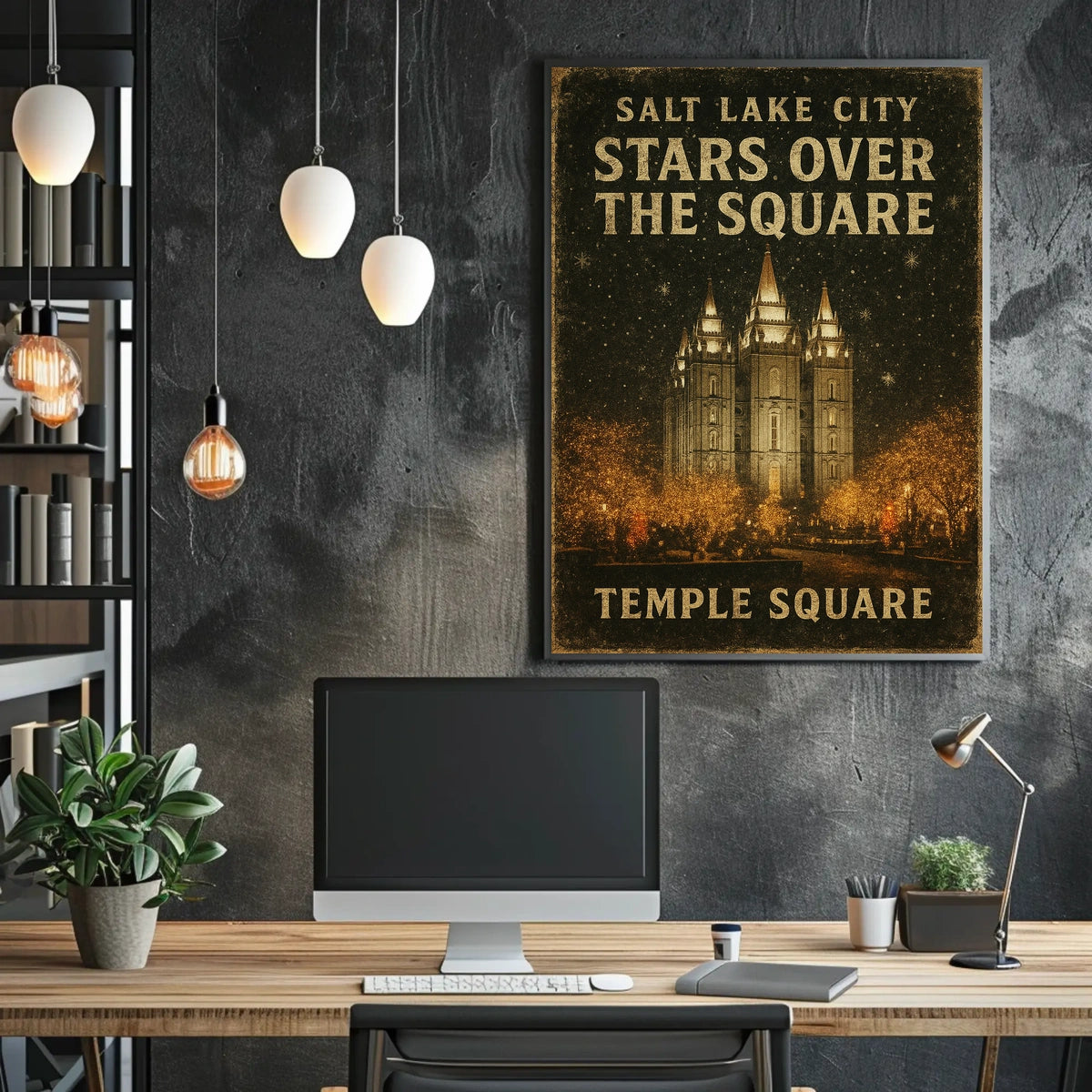 Stars Over The Square Salt Lake City Poster