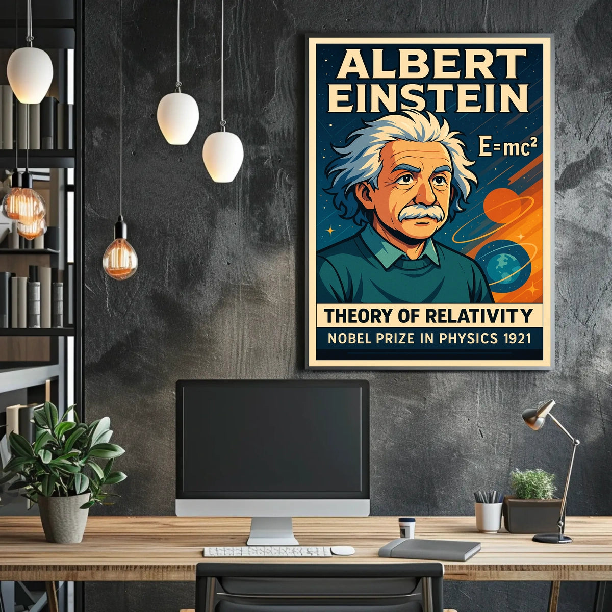 Einstein Vintage Portrait Scholarly Decor Poster