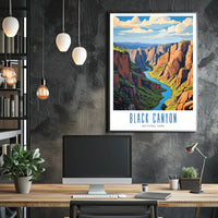 Black Canyon National Park Travel Poster Scenic Art Print