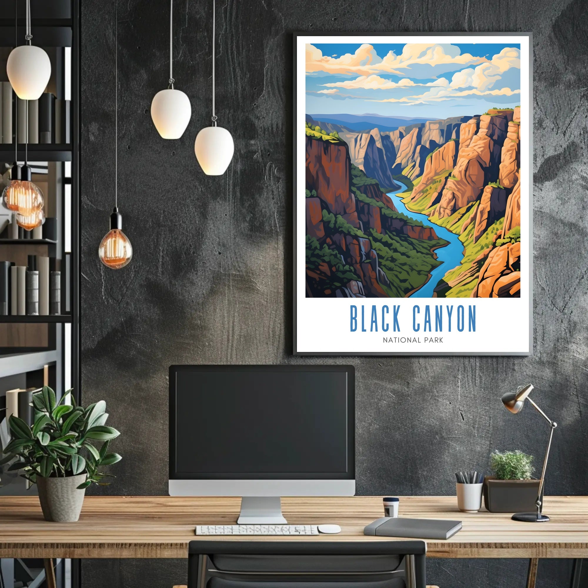 Black Canyon National Park Travel Poster Scenic Art Print