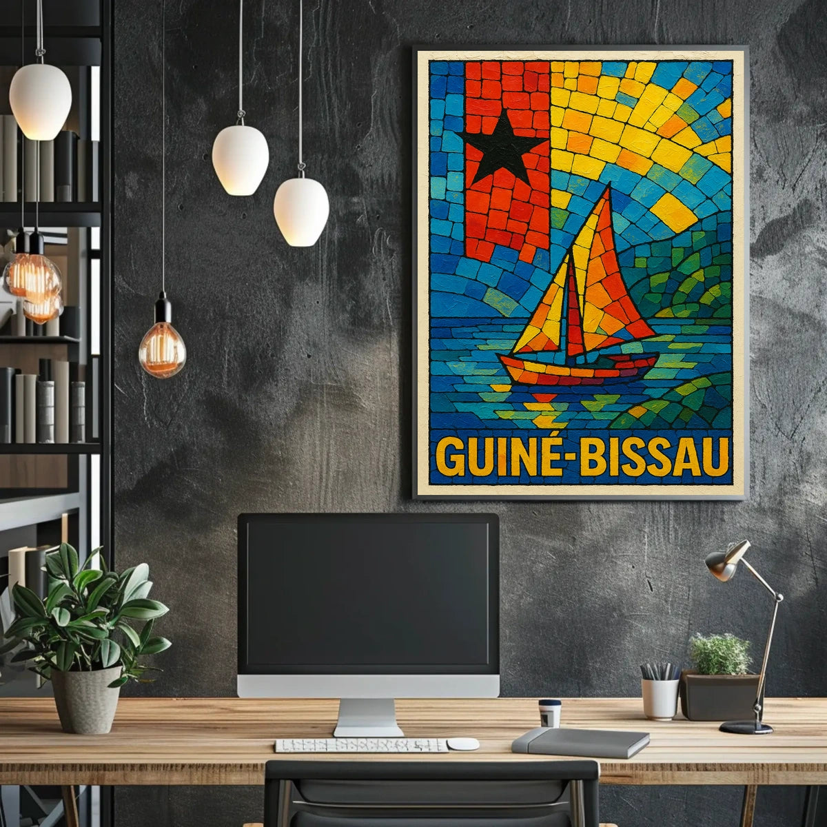 Guinea-Bissau Mosaic Art Poster