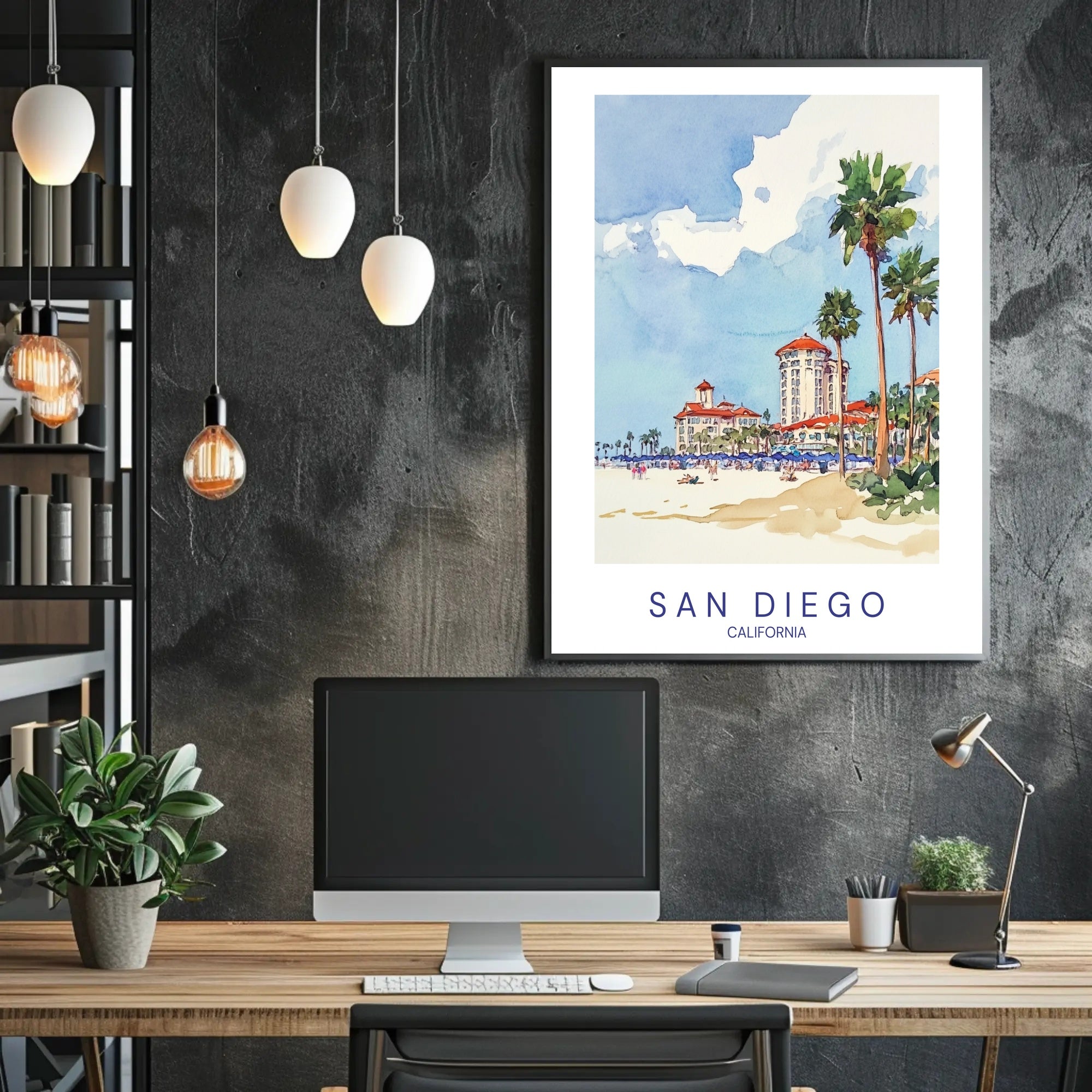 San Diego Beachfront Poster PosterGoat