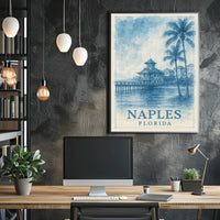 Naples Florida Poster Coastal Wall Art Beach Decor Sunset