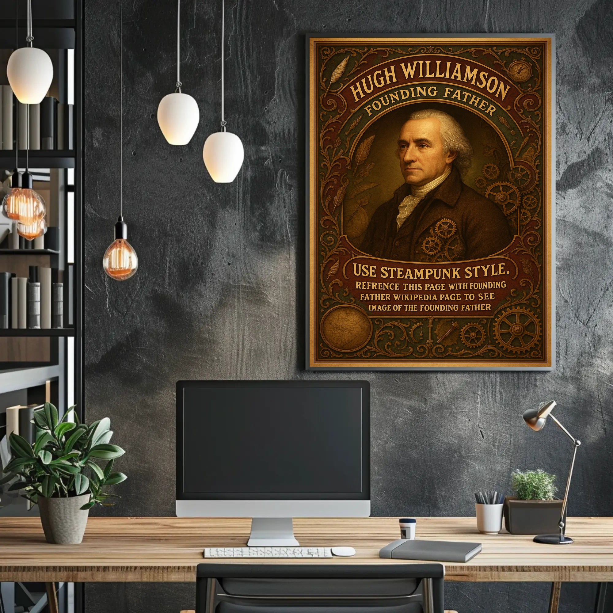 Steampunk Founding Father Historical or Presidential Poster