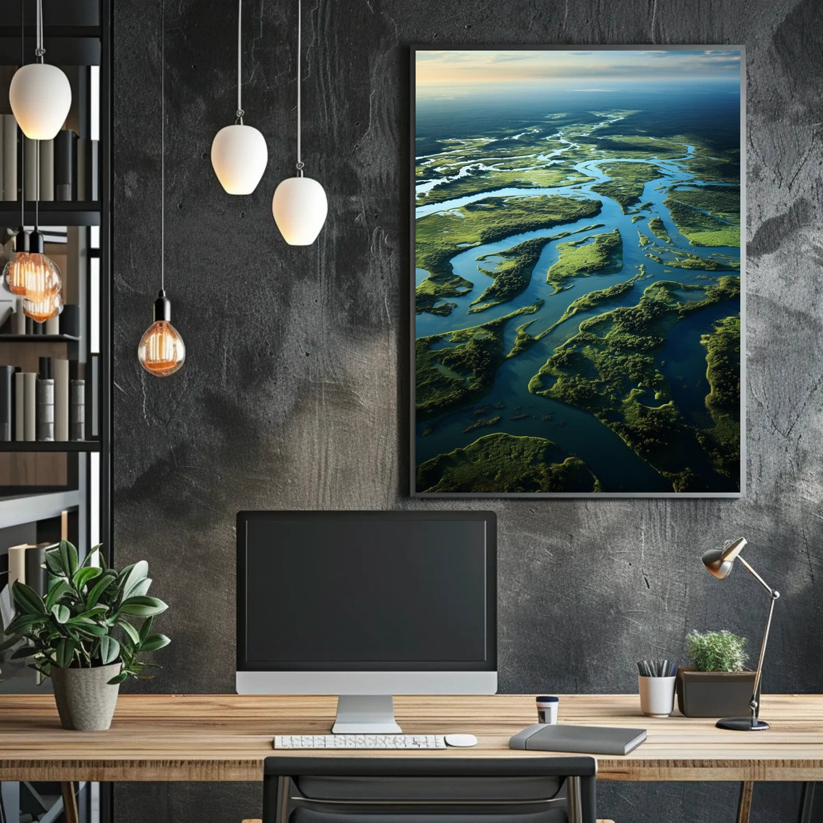 Serene River Landscape Poster