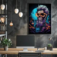Skeleton with Purple Beard Fantasy Poster