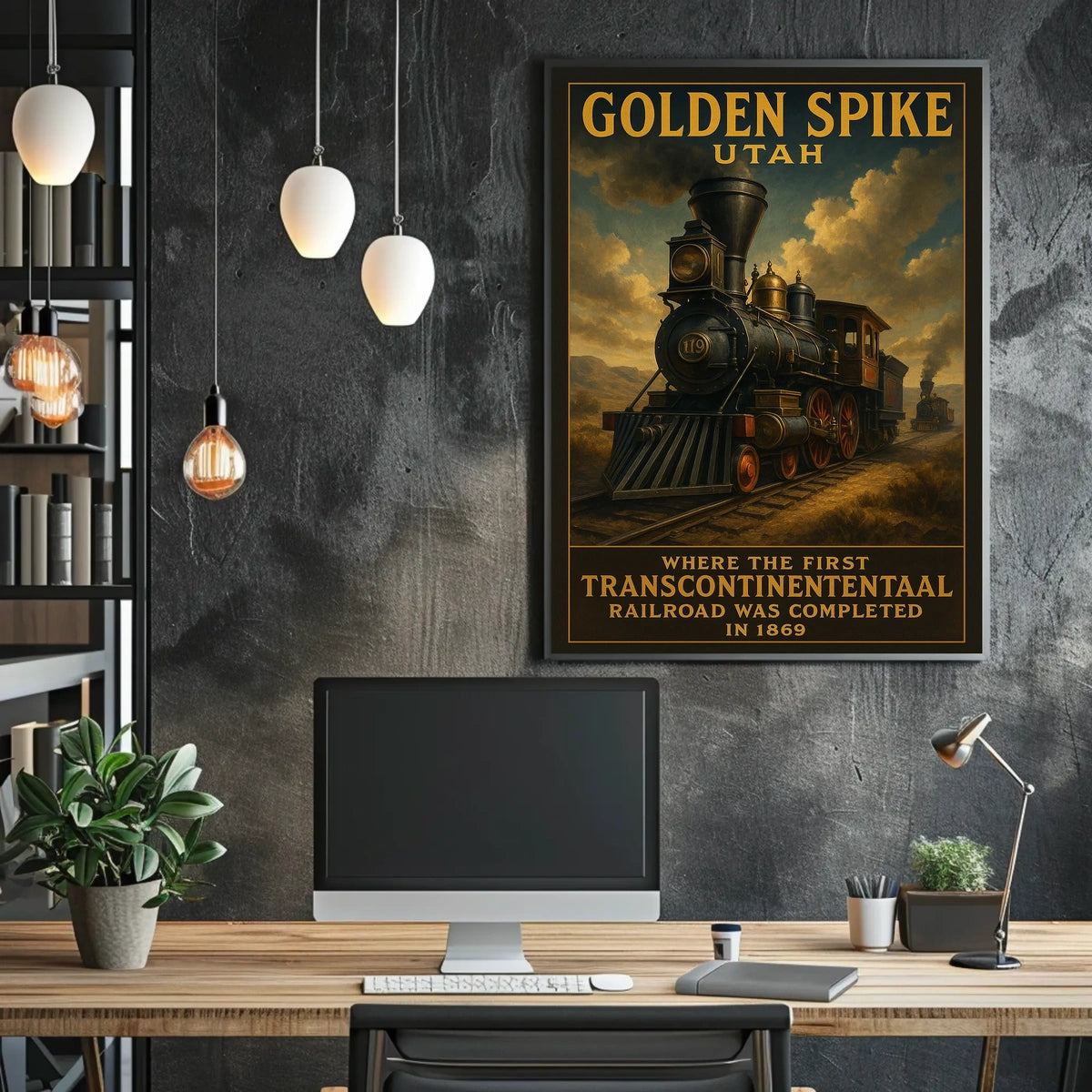Golden Spike Transcontinental Railroad Poster