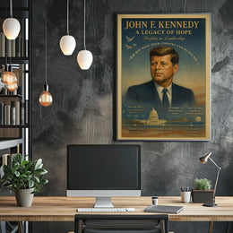 John F. Kennedy Legacy Vintage Patriotic Poster Print