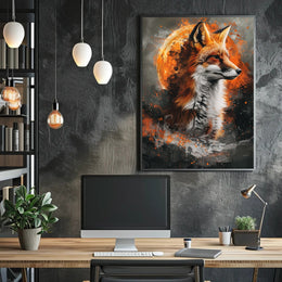 Majestic Fox in Cosmic Splendor Poster PosterGoat