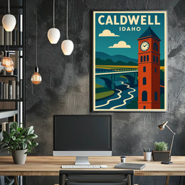 Caldwell Idaho Scenic Travel Landscape Photography Realism Timeless Home Decor Poster