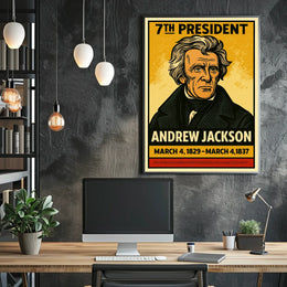 Andrew Jackson 7th President of the United States Inked Comic Style Poster