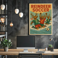 Reindeer Soccer Celebration Poster