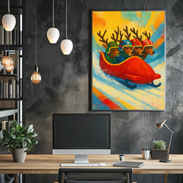 Reindeer Bobsled Adventure Poster