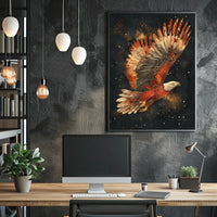 Majestic Cosmic Eagle in Flight Art Poster